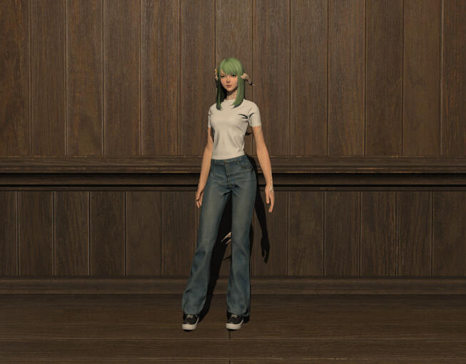 B8: Stonewashed Bell-bottom Twill Trousers