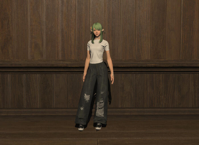 B6: Worn Baggy Twill Trousers
